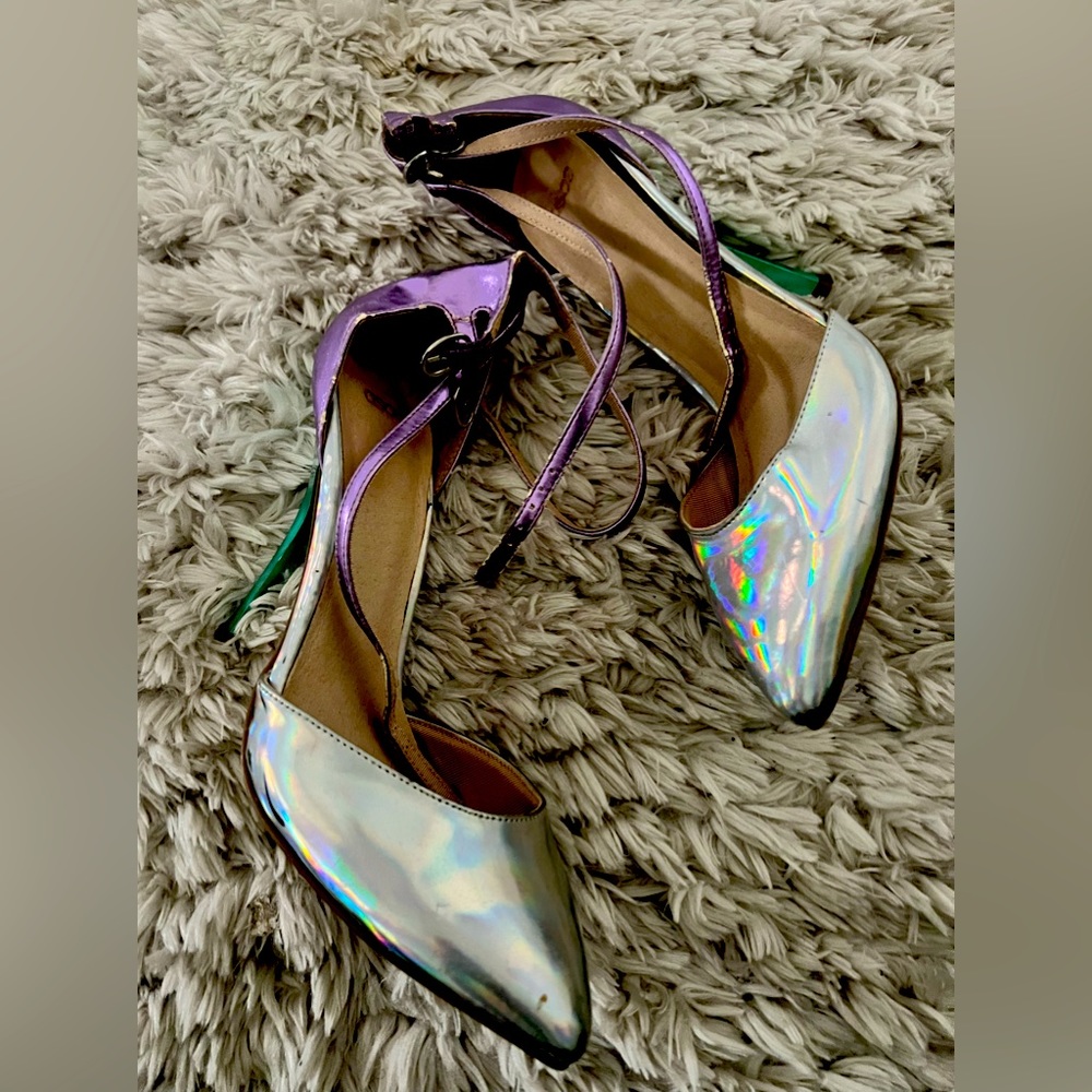 Metallic Colorblock Heels